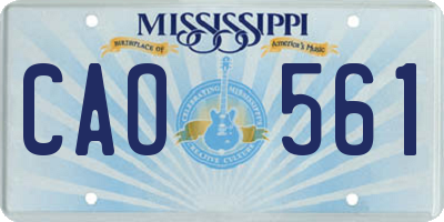 MS license plate CAO561