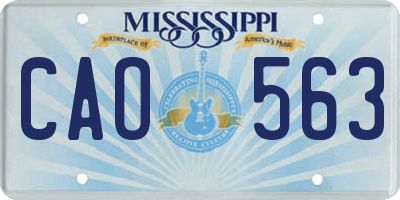 MS license plate CAO563