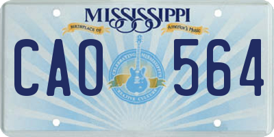 MS license plate CAO564