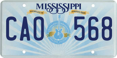 MS license plate CAO568