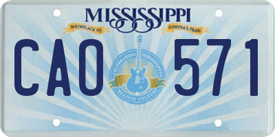 MS license plate CAO571
