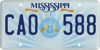 MS license plate CAO588