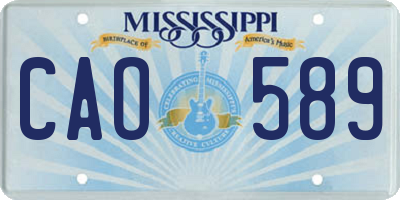 MS license plate CAO589