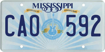 MS license plate CAO592