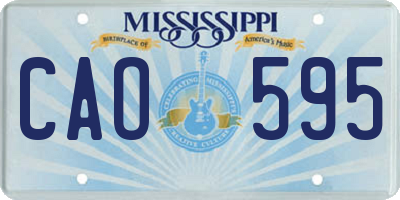 MS license plate CAO595
