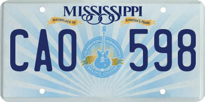 MS license plate CAO598