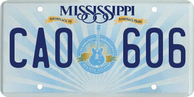 MS license plate CAO606