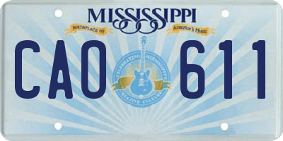 MS license plate CAO611