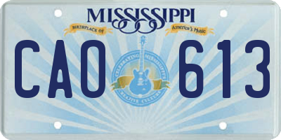 MS license plate CAO613