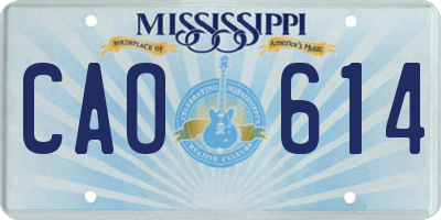 MS license plate CAO614