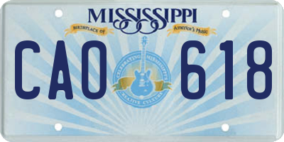 MS license plate CAO618