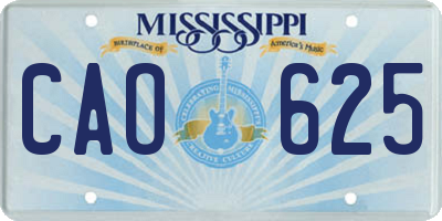 MS license plate CAO625
