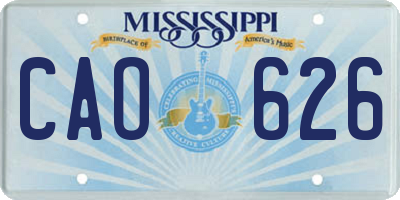 MS license plate CAO626