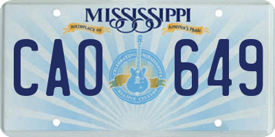 MS license plate CAO649