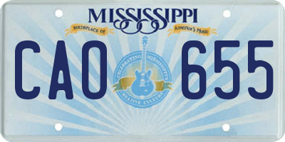 MS license plate CAO655