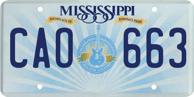MS license plate CAO663