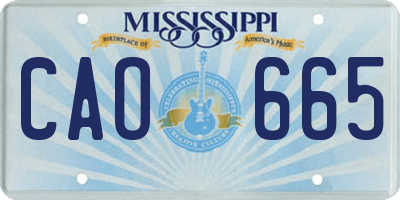 MS license plate CAO665
