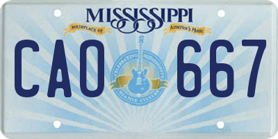 MS license plate CAO667