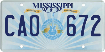 MS license plate CAO672