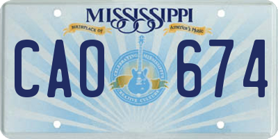 MS license plate CAO674