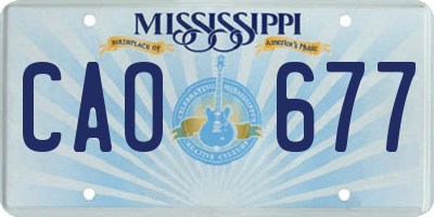 MS license plate CAO677