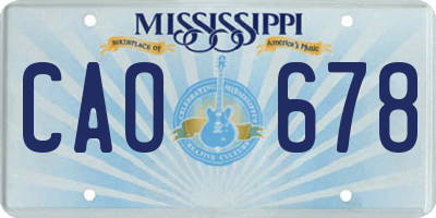 MS license plate CAO678