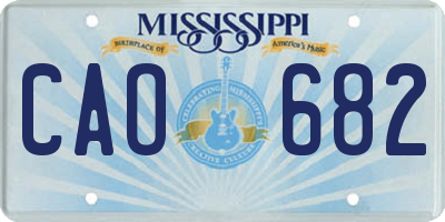 MS license plate CAO682