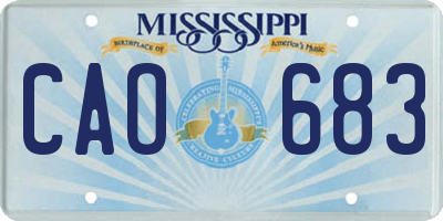 MS license plate CAO683