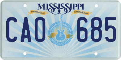 MS license plate CAO685