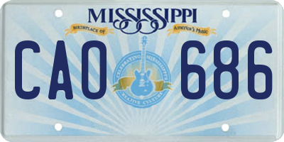 MS license plate CAO686