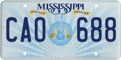 MS license plate CAO688