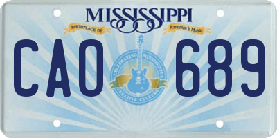 MS license plate CAO689