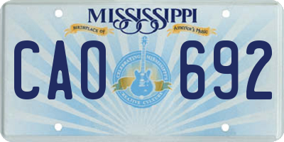 MS license plate CAO692