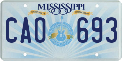 MS license plate CAO693