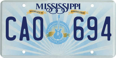 MS license plate CAO694