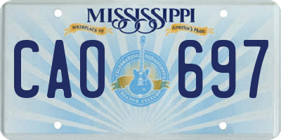MS license plate CAO697