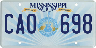 MS license plate CAO698