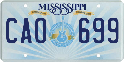 MS license plate CAO699