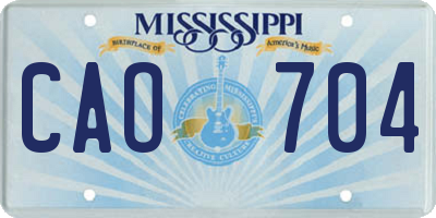 MS license plate CAO704