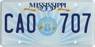 MS license plate CAO707