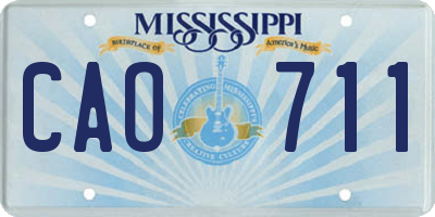 MS license plate CAO711