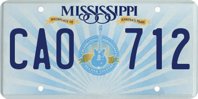 MS license plate CAO712