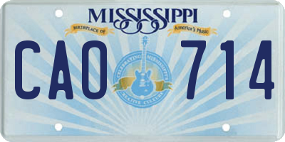 MS license plate CAO714