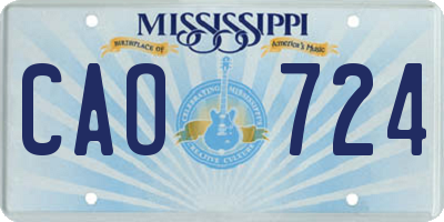 MS license plate CAO724