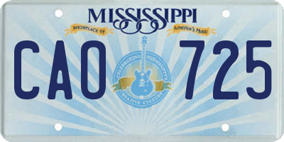 MS license plate CAO725