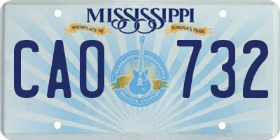 MS license plate CAO732