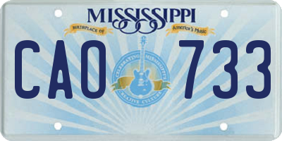MS license plate CAO733