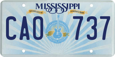 MS license plate CAO737