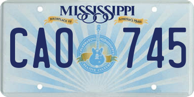 MS license plate CAO745