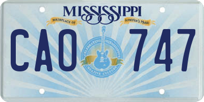 MS license plate CAO747